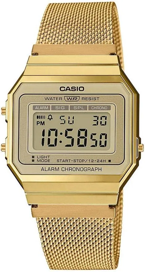 Casio Damen Digital Quarz Uhr mit Edelstahl Armband A700WEMG-9AEF