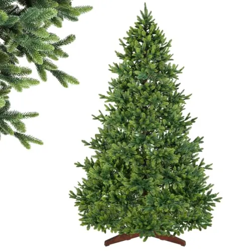 SHareconn Árbol de Navidad Artificial 100% PE 228 cm | 1167 Puntas, Realista, Ramas densas,Montaje rápido,Reutilizable,con Base de Imitación de Madera(Nota: sin tornillos)