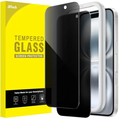 JETech Protector Pantalla Privacidad para iPhone 16, 2 Unidades