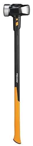 Fiskars Maza Rompedora IsoCore XL, Para trabajos de demolición y clavado de pilotes, 92 cm, 5,67 kg, Negro/Naranja, 1020164