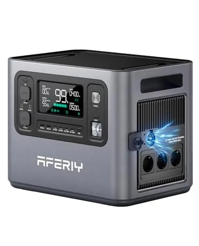 AFERIY 2800w Estación De Energía Portátil, 2048wh LiFePO4, Carga Rápida En 1 Hora, 13 Salidas, Onda Sinusoidal Pura 230V, Sai, Ampliable A 4096wh, Generador Solar Para Acampada Y Oficina En Casa
