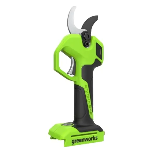 Greenworks Tijera Eléctrica 24V Solo Herramienta, Motor Brushless, Cuchillas Acero Láser, Apertura 22/32 mm, Pantalla LED, Tijera Poda Batería LP1212A1