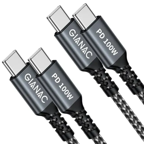 100W Cable USB C a USB C [2Pack 1M] Cable USB Tipo C Carga Rápida 5A PD