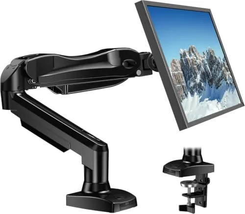 HUANUO Soporte Monitor Escritorio para Pantallas 13-32 Pulgadas, Brazo Monitor hasta 9 kg, Monitor Arm Ergonómico con Inclinación, Giro y Rotación 360°, Altura Regulable, VESA 75x75/100x100