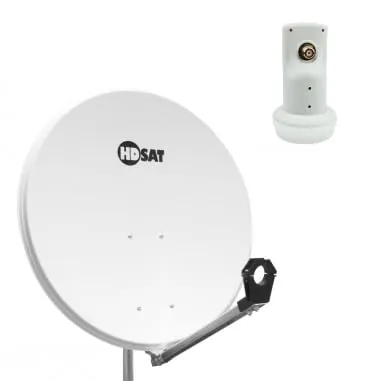 hdsat antena parabólica blanca 80 cm + LNB Single HD 4 K Ideal Astra Eutelsat