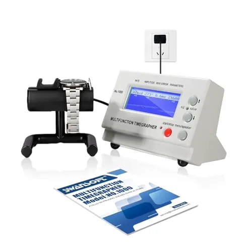 SWANSOFT Timegrapher No.1000 - Comprobador de Relojes Multifuncional, cronómetro de relojero, Herramienta de calibración de Relojes mecánicos (Enchufe de la UE)