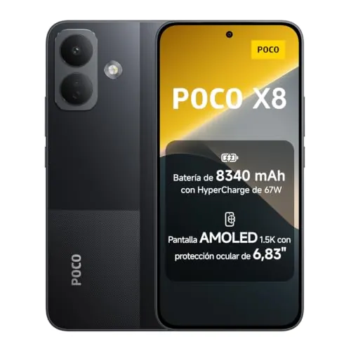 POCO X8, Smartphone 8G+256GB, Negro, batería de 8340mAh, carga de 67 W