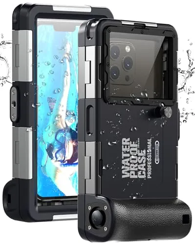 Funda Impermeable Universal IPX8 para Buceo Profesional 15M - Compatible con iPhone, Samsung, Xiaomi - Carcasa Estanca para Snorkel, Surf y Fotografía Subacuática (Negro)