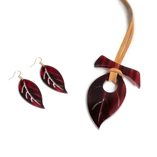 Kotona Floro Pendientes de Acetato de Celulosa para Mujer – Diseño Elegante en Forma de Hoja, Ligeros y Versátiles – Idea de Regalo para el Día de la Madre