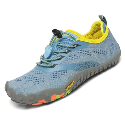 SAGUARO Zapatillas de Trail Niñas Calzado Descalzos Niños Zapatillas de Deporte Fitness Correr en Asfalto Transpirables Minimalistas Barefoot Zapatos Senderismo Antideslizantes Exterior Turquesa 26 EU