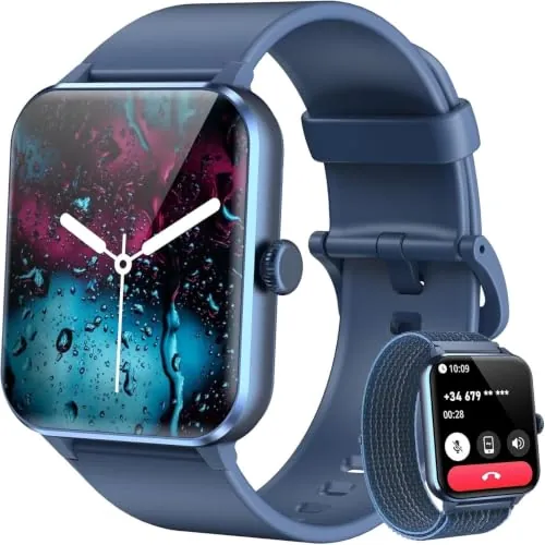 Blackview Smartwatch Hombre (Realizar/Recibir Llamadas), 1.85" Reloj Inteligente Hombre - Pulsómetro/Oxímetro/Sueño, Whatsapp Mensajes, Pulsera Actividad - 100 Modos Deportivos, Podómetro, Android iOS