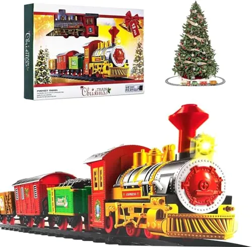Tren de Navidad Eléctrico con Luces y Sonidos – Bajo el Árbol desde 3 Años | tren eléctrico de Navidad luces sonidos bajo el árbol desde 3 años set vías