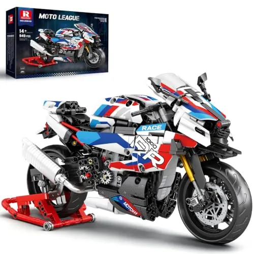 Reobrix Motocicleta 1000 RR Technic, 99040 Set de construcción para Adultos, Escala 1:8, Kit de Modelo Coleccionable de 949 Piezas con Soporte, niños y niñas Mayores de 14 años
