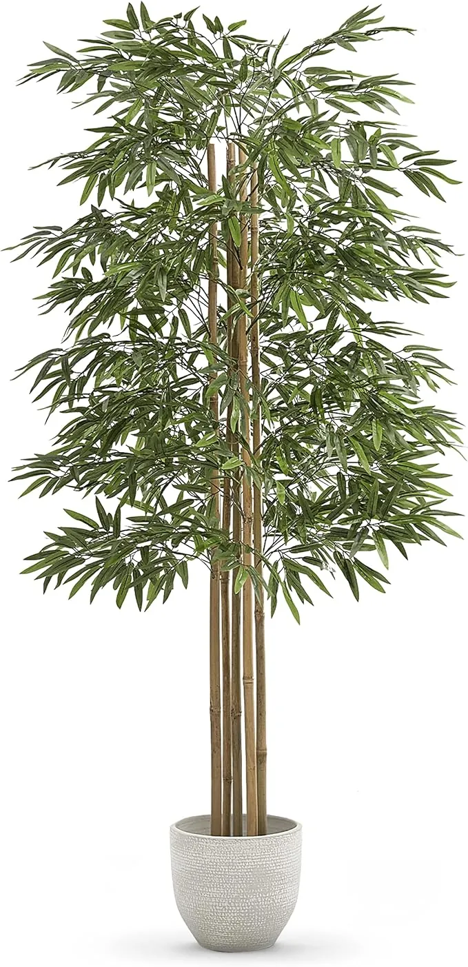 MAIA SHOP Bambú Artificial 180 cm con Cañas Naturales, Planta Artificial Grande Realista para Decoración de Hogar, Oficina, Hotel o Eventos, Árbol Decorativo Verde de Interior