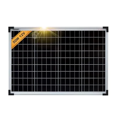 enjoy solar® Panel Solar Monocristalino 50W 12V, PERC 9BB – Ideal para autocaravanas, instalaciones en balcones, casas de jardín y embarcaciones