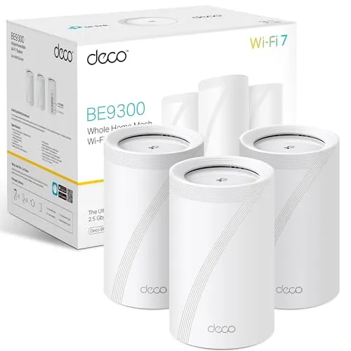 TP-Link Deco BE65 (3-Pack) - Sistema WiFi 7 Mesh, BE9300 Tribanda, MLO