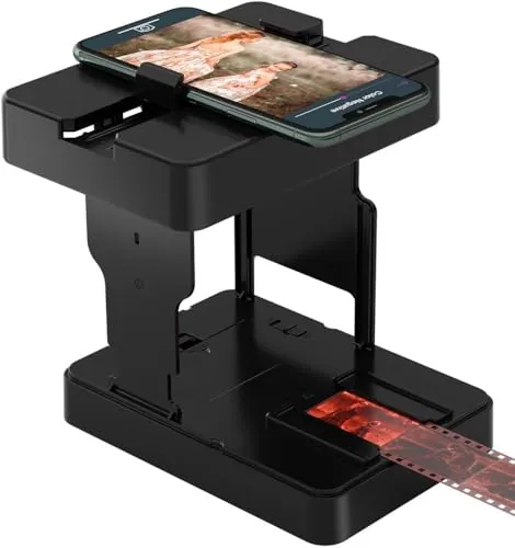 Mobile Film Scanner 35 mm, escáner de Diapositivas positivas y negativas, digitalizar Diapositivas y Negativos en casa con su Propio Smartphone, digitalizar Negativos