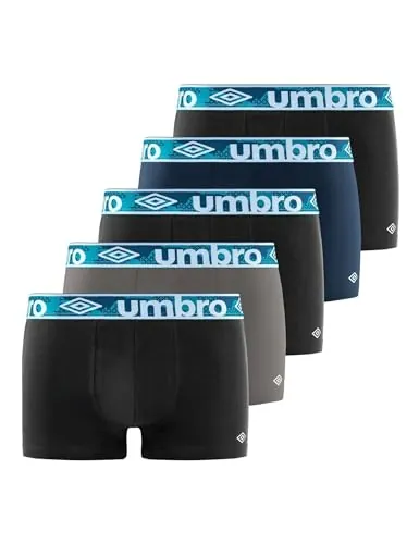 UMBRO Boxer Umb/1/Bcx5/Class, Bóxer Negro 2830, M, Hombre (pack de 5)