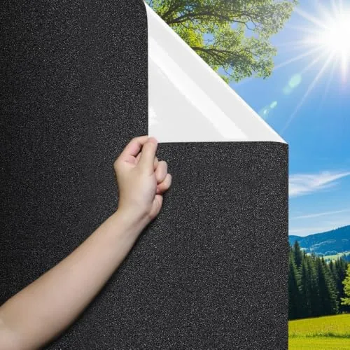 DIFIT Vinilos para Cristales, Vinilo Ventana Privacidad Negro, 60x200cm