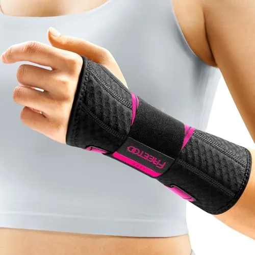 FREETOO Muñequera Túnel Carpiano Nocturna, Férula de Doble Soporte | Forro ultrafino y cómodo. Diseño de correa única para ajuste rápido. Ideal para esguinces, tendinitis y artritis.