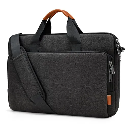 bagasin Bolsa de Transporte para Ordenador portátil de 15, 15.6 y 16 Pulgadas, maletín de Tela Repelente al Agua, Cargador Superior Ligero, para Negocios o Escuela