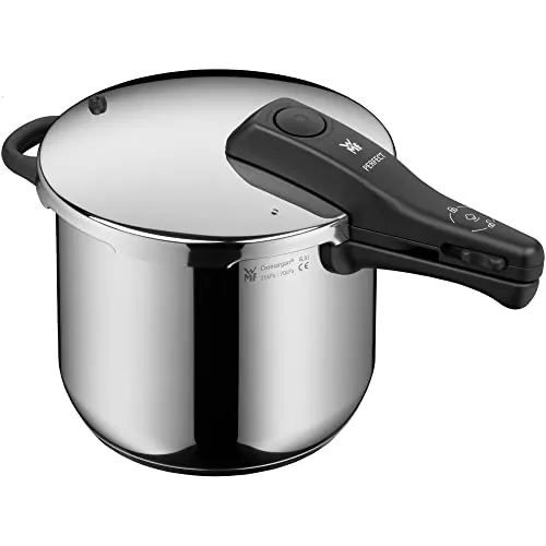 WMF Perfect - Olla Rápida Ø 22 cm de Diámetro de 6 Litros y Medio, Con Protección Contra Llamas, Acero Inoxidable Cromargan Apta para Inducción