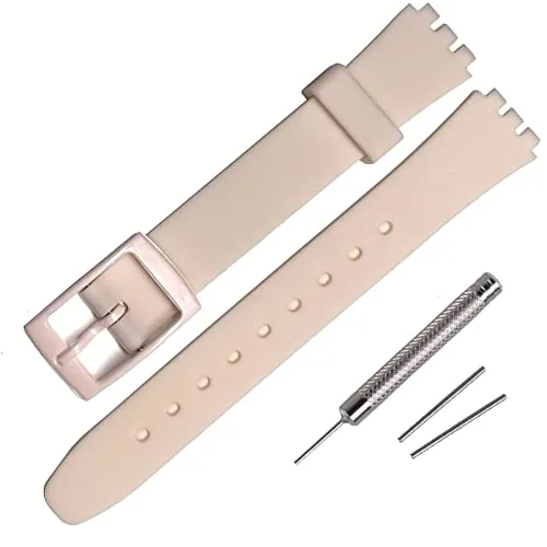Rihahisy Correa de reloj de goma de silicona de 12 mm para Swatch, Silicona