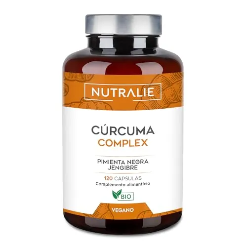 Cúrcuma Orgánica con Jengibre y Pimienta Negra (1420mg x Dosis) - Curcumina y Piperina - Turmeric Cúrcuma BIO -120 Capsulas Nutralie