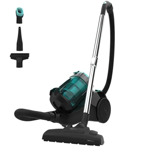 Cecotec Aspirador de Trineo sin Bolsa Conga Rockstar Multicyclonic Plus. 800 W, Multiciclónico, Capacidad 2,5 L, Filtro de Alta Eficiencia, Tubo Telescópico Metálico, Accesorio Tapicerías