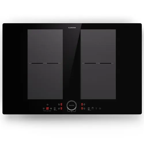 Klarstein Placa Vitrocerámica Eléctrica de 4 Fuegos – Encimera de Cocina de 7000W con Control Táctil y Temporizador para Empotrar