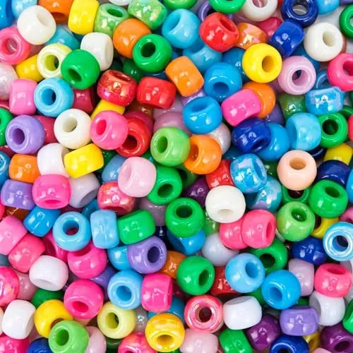 1500 Pezzi Perlas de Agujero Grandes I LOVE MOM DIY 6x9mm con Cuentas de 24 Colores para Manualidades Perlas para Joyas de Bricolaje