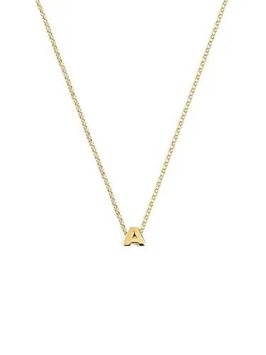 SINGULARU - Collar Personalizado Single Letter. Colgante en Plata de Ley 925 con Acabado Baño de Oro de 18 Kt. Cadena de Talla Unica. Joyas para Mujer. Letra A
