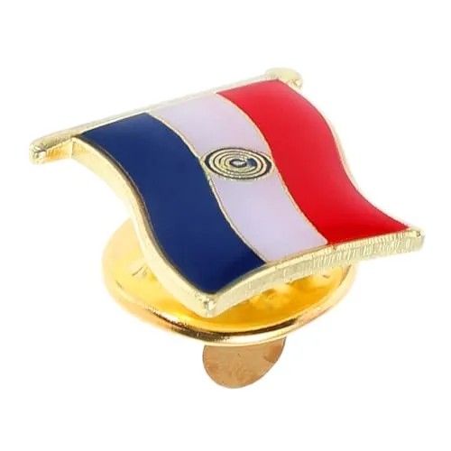 COLLBATH Pin de Solapa Metálico Bandera de Paraguay Esmaltado, Broche Patriótico para Traje y Mochila, Alfiler de Chal Resistente para Eventos Nacionales, Color,