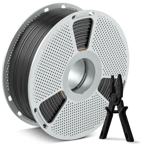 SUNLU Easy PA Filamento 3D, 1,75mm Nylon 6+66 (Poliamida PA), Fuerte y Duradero, Impresión sin Deformaciones, Bobina PC de 1KG (2.2lbs), Compatible con la Mayoría de Impresoras FDM, Negro