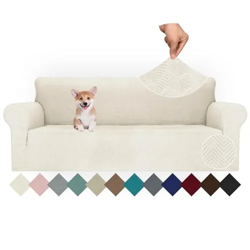 Ystyle Funda Sofa 4 Plazas, Fundas para Sofa Elasticas, Crema