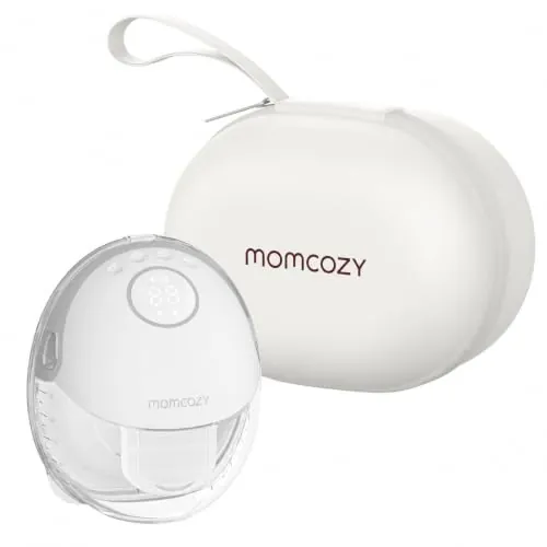 Momcozy Sacaleches Electricos Mano Libres Portátil con 3 Modos y 9 Niveles, Brida DoubleFit Más Ajustado & Discreto, Más Leche y Ajuste Cómodo, 24mm - Rojo