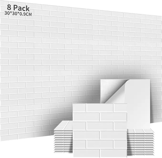Paneles Acústicos Autoadhesivos 8 Piezas, 30x30x0.9cm Paneles Acústicos Decorativos, Tratamiento Acústico y Decoración Pared para Estudio Grabación, Deko Gaming, Estudio, Blanco