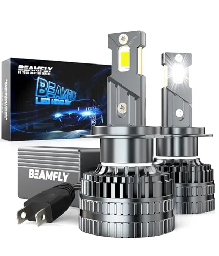 BEAMFLY Bombillas H7 LED Coche 130W 48000LM 6000K, 2 pcs | Bombilla reemplazo lámpara halógena 12V Alta Potencia, tubo de cobre para refrigeración, brillo aumentado 600%