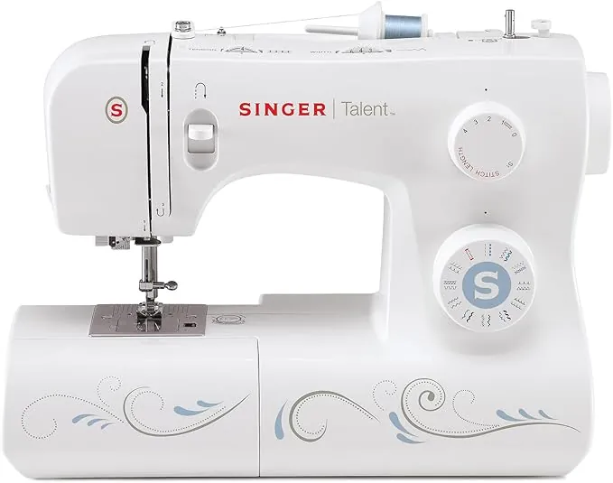 Singer Maquina De Coser Mecanica Talent 3323-30 Puntadas Utilitarias, Puntadas Ojal Totalmente Automático de un Paso, Zig-Zag Hasta 6mm, Enhebrado Automático, Maquina De Coser Profesional, Blanco