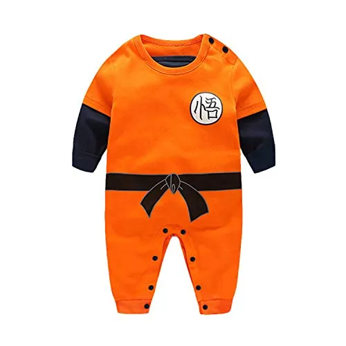 Sxkayxr - Pelele de dibujos animados para recién nacidos, para niños y niñas, inspirado en Goku, Naranja 1, 66cm/3-6 Months