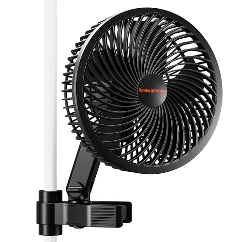 SPIDER FARMER Ventilador de cultivo con clip, 10 velocidades, motor EC, clase de protección IP-44 Ventilador de cultivo oscilante con clip para tienda 10W ventilador con clip tienda de cultivo