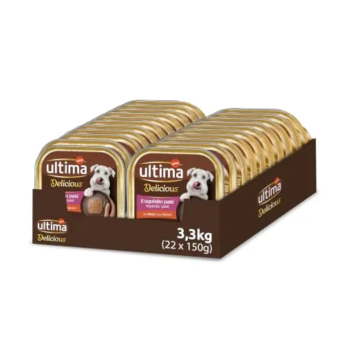 Ultima Fit & Delicious para Perros Mini paté en tarrina Sabor Salmón - Caja 22x150g