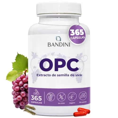 Bandini® Extracto de Semilla de Uva OPC 365 Cápsulas, 6 meses | Alta dosis