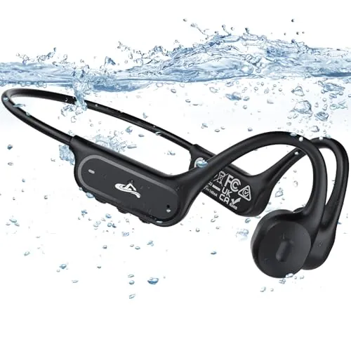 Auriculares Conducción Osea Natacion,Auriculares Deportivos Impermeables IP68 Bluetooth 6.1,Auriculare inalámbricos con Reproductor MP3 Integrado y Memoria de 32 GB,para Correr, Fitness y Ciclismo