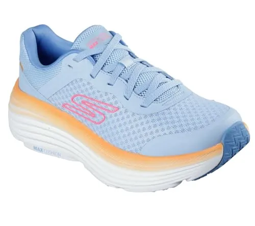Skechers MAX Cushioning Endeavour Canova, Zapatillas Mujer, Blue Synthetic/Orange Trim, 39 EU