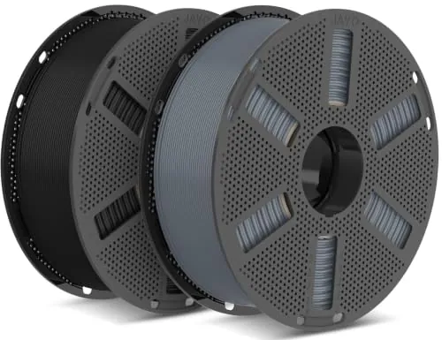 JAYO Negro y Gris Mate PLA Filamento 1.75mm 2.2kg 2-Pack
