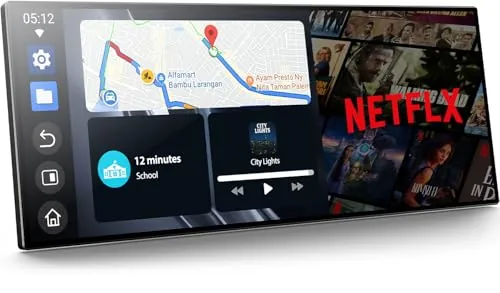 LAMTTO Pantalla CarPlay Coche 10,25" con Netflix Youtube, Cámara Trasera