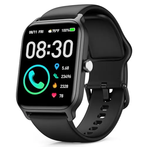 Quican Reloj Inteligente Hombre Alexa Instalado con llamada Bluetooth Monitor de Frecuencia Cardíaca SPO2 Smartwatch Rastreador de Sueño Reloj Inteligente 110+ Deportes para iOS Android