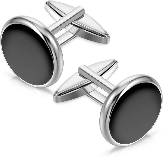 Ouligay Gemelos para Hombre Negro Gemelos Clásicos para Boda y Negocios Gemelos para Hombre para Boda, Baile y Negocio