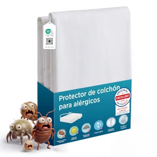 BEDSURE Protector de colchón 90 x 200 cm - Antichinches Antiacaros Blanco